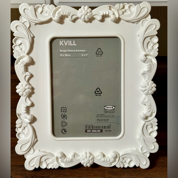 Ikea Kvill Picture Frame White Ornate Helena Svensson 5" By 7” - Picture 1 of 5